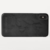 Coques Case-Mate iPhone Nom personnalisé avec texture noire abstraite (Dos (Horizontal))