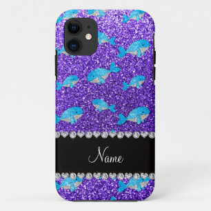 Coques Pour iPhone Nom personnalisé baleines à parties scintillant vi