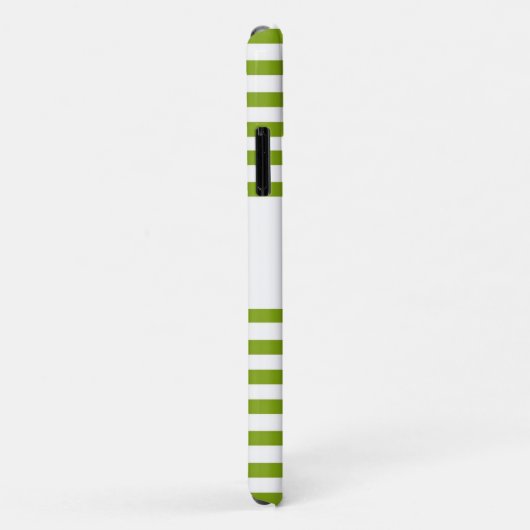 Coques Case-Mate iPhone Nom personnalisé bandes vert et blanc (Dos/Droite)