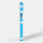 Coques Case-Mate iPhone Nom personnalisé, Belle couleur bleue Pois blancs (Verso / Droite)