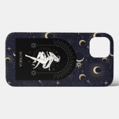 Coques Case-Mate iPhone Nom personnalisé Black Mystic Zodiac (Verso (horizontal))