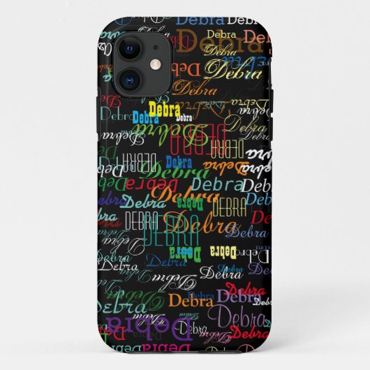 Coques Case-Mate iPhone nom personnalisé . BLACK personnalisé (Dos)