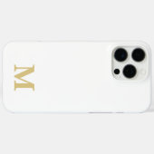 Coques Case-Mate iPhone nom personnalisé blanc & or initial (Verso (horizontal))