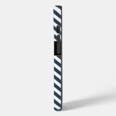 Coques Case-Mate iPhone Nom personnalisé Bleu/Blancs (Verso / Gauche)