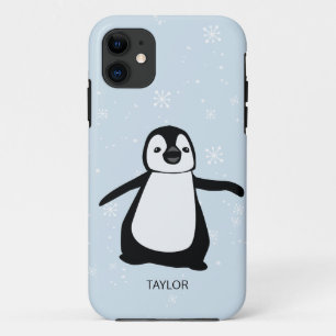 Case-Mate iPhone Case Nom personnalisé bleu Cute Penguin Neige