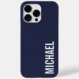 Coque Pour Pour iPhone 14 Pro Max Nom personnalisé bleu marine moderne minimaliste