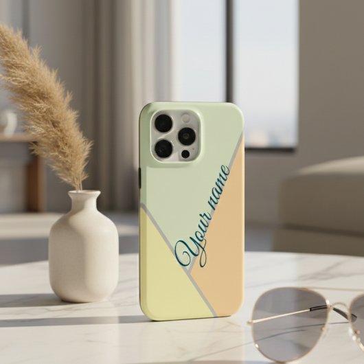 Coques Case-Mate iPhone Nom personnalisé Bloc de couleur géométrique paste
