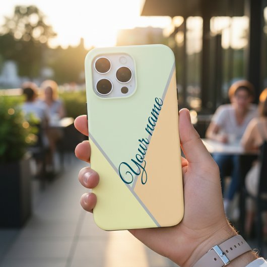Coques Case-Mate iPhone Nom personnalisé Bloc de couleur géométrique paste