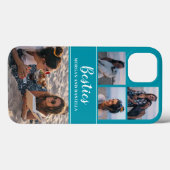 Coques Case-Mate iPhone Nom personnalisé Blue Best Friends Photo Collage (Verso (horizontal))