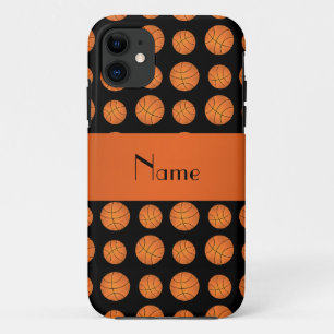 Coques Pour iPhone Nom personnalisé boules de basket noires