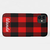 Coques Case-Mate iPhone Nom personnalisé Buffalo Plaid (Dos (Horizontal))