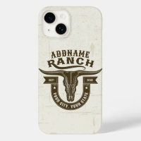 NOM personnalisé Bull Steer Skull Western Ranch