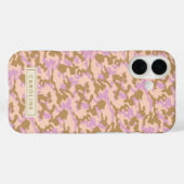 Coques Case-Mate iPhone Nom personnalisé Camouflage rose Brown Camo Chic (Verso (horizontal))