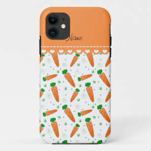 Coque Case-Mate Pour iPhone Nom personnalisé carottes orange blanche