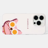 Coques Case-Mate iPhone Nom personnalisé Chat Rose Mignon (Verso (horizontal))