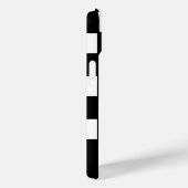 Coques Case-Mate iPhone Nom personnalisé Chèque noir et blanc (Verso / Droite)