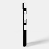 Coques Case-Mate iPhone Nom personnalisé Chèque noir et blanc (Verso / Gauche)