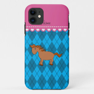 Etui iPhone Case-Mate Nom personnalisé cheval ciel bleu Jacquard