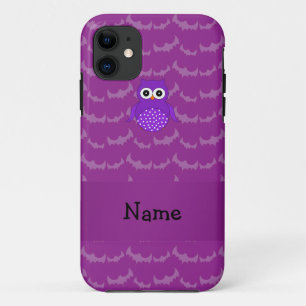 Case-Mate iPhone Case Nom personnalisé chouette chauve-souris violette