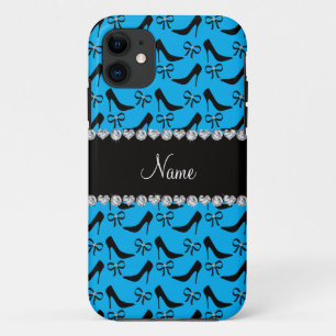 Coques Pour iPhone Nom personnalisé ciel bleu noir talons hauts arc d
