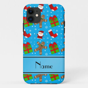 Coques Pour iPhone Nom personnalisé ciel bleu santas pain d'épice