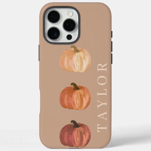 Coques Case-Mate iPhone Nom personnalisé Citrouille d'automne mou minimal (Verso)