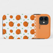 Coques Case-Mate iPhone Nom personnalisé citrouilles orange blanc (Dos (Horizontal))