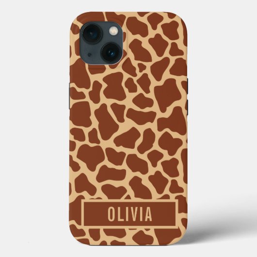 Coques Case-Mate iPhone Nom personnalisé classique Giraffe Poster de anima (Verso)
