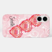 Coques Case-Mate iPhone Nom personnalisé Coeur baigné (Verso (horizontal))