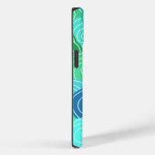 Coques Case-Mate iPhone Nom personnalisé Cool mignon Motif bleu vert uniqu (Verso / Droite)