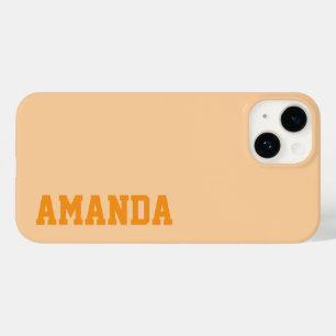 Coque Pour iPhone 14 Nom personnalisé couleur crème élégant moderne chi