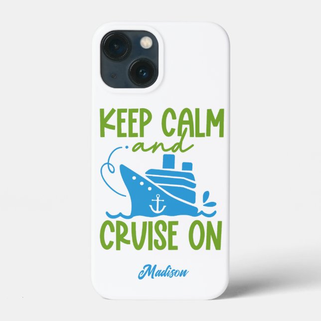 Coques Case-Mate iPhone Nom personnalisé Croisière Conserver le calme (Verso)