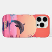 Coques Case-Mate iPhone Nom personnalisé Dauphin (Verso (horizontal))