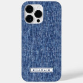 Coques Case-Mate iPhone Nom personnalisé de denim bleu (Verso)