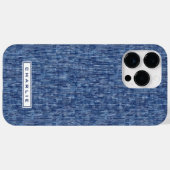 Coques Case-Mate iPhone Nom personnalisé de denim bleu (Verso (horizontal))