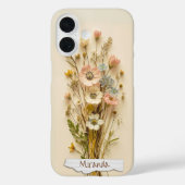Coques Case-Mate iPhone Nom personnalisé de Fleurs sauvages habillés avec  (Verso)