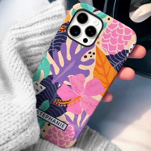 Coques Case-Mate iPhone Nom personnalisé de la jungle tropicale Abstraite