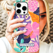 Coques Case-Mate iPhone Nom personnalisé de la jungle tropicale Abstraite