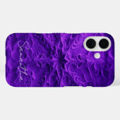 Coques Case-Mate iPhone Nom personnalisé de violet texturé (Verso (horizontal))