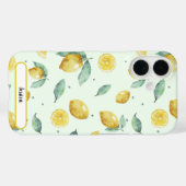 Coques Case-Mate iPhone Nom personnalisé des citrons aquarelle (Verso (horizontal))