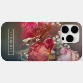 Coques Case-Mate iPhone Nom personnalisé des Roses séchés romantiques (Verso (horizontal))