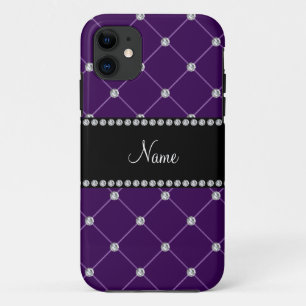 Etui iPhone Case-Mate Nom personnalisé Diamants pourpres