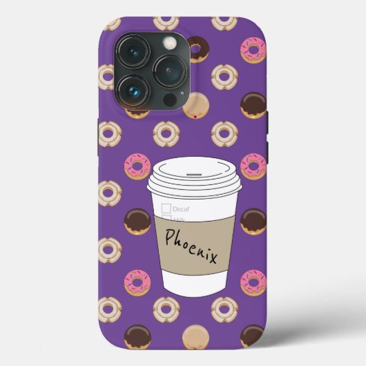 Coques Case-Mate iPhone Nom personnalisé du café et des beignets (Verso)