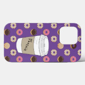 Coques Case-Mate iPhone Nom personnalisé du café et des beignets (Verso (horizontal))
