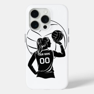 Coque iPhone 15 Pro Nom personnalisé du joueur de volley-ball personna
