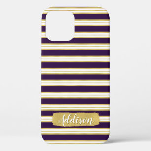 Case-Mate iPhone Case Nom personnalisé du Motif de bande dorée violet fo