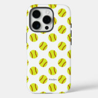 Nom personnalisé du Motif Softball mignon