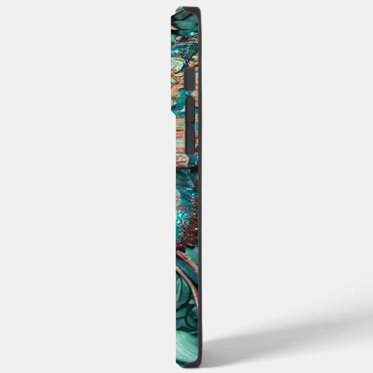 Coques Case-Mate iPhone Nom personnalisé du papillon Turquoise tendance (Verso / Gauche)