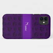 Coques Case-Mate iPhone Nom personnalisé échelle de justice violette (Dos (Horizontal))