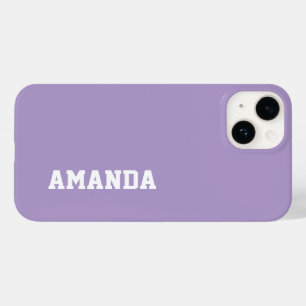 Coque Pour iPhone 14 Nom personnalisé élégant moderne de couleur lavand
